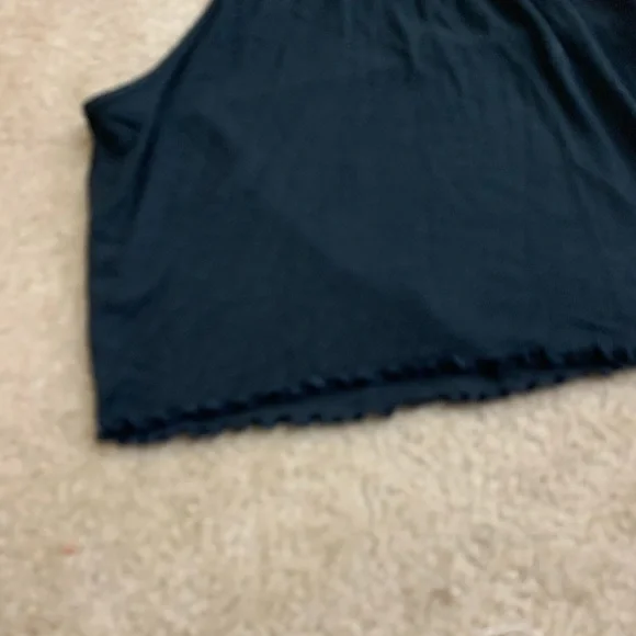 Pacsun halter lettuce trim black crop top - Picture 2 of 4